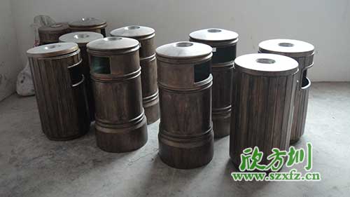  古意盎然，韶關(guān)園林仿銅玻璃鋼垃圾桶
